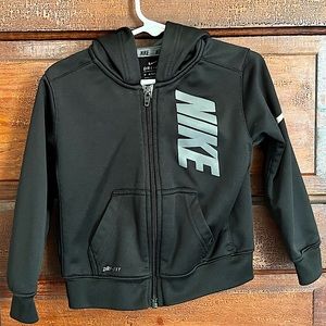 Nike | Dri-Fit Black Track Jacket Full Zip Hoodie & Pockets Size 2T